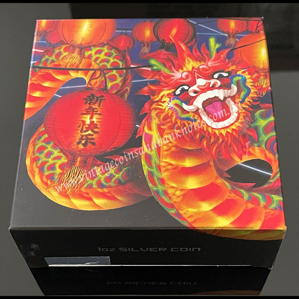 2017 $1 Chinese New Year Dragon 1 oz Silver Tuvalu Proof Coin