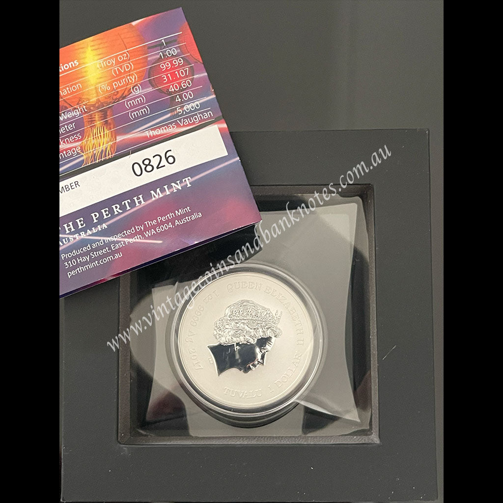 2017 $1 Chinese New Year Dragon 1 oz Silver Tuvalu Proof Coin