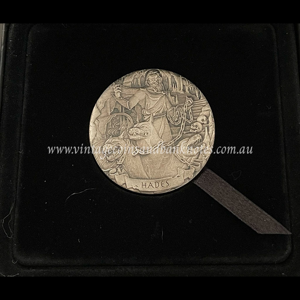 2017 $2 Gods of Olympus Hades 2 oz Silver High Relief Tuvalu Proof Coin