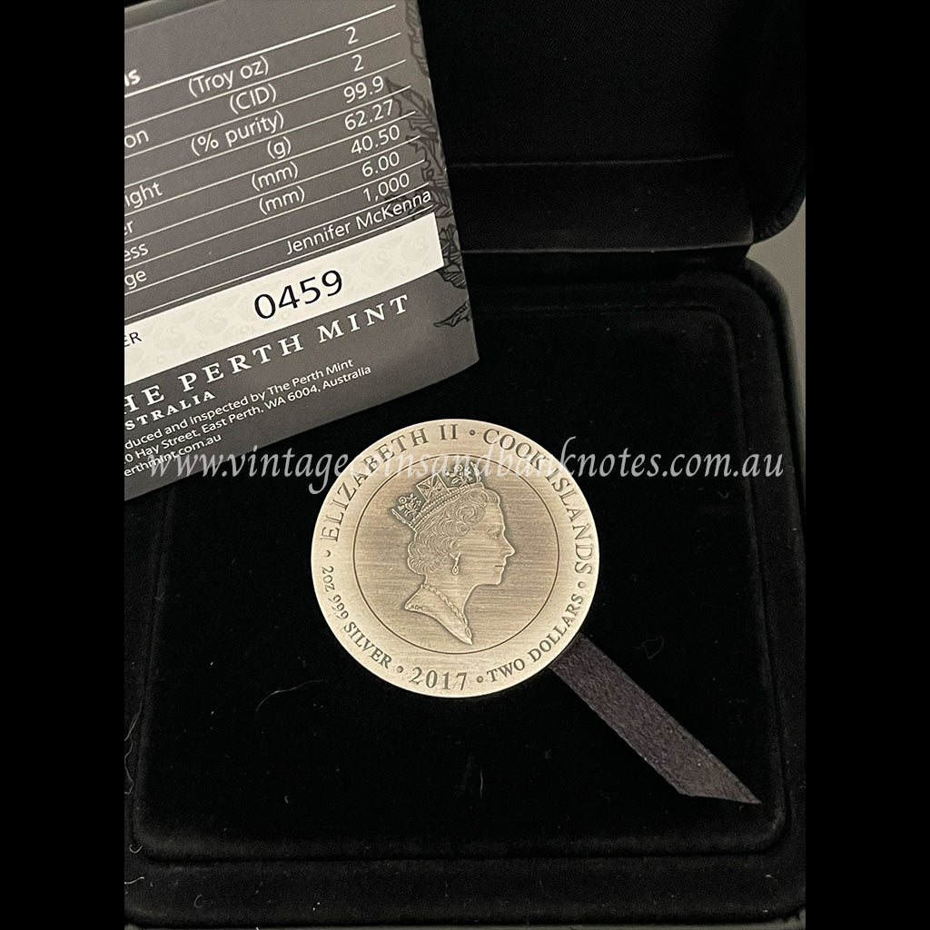 2017 $2 Gods of Olympus Hades 2 oz Silver High Relief Tuvalu Proof Coin