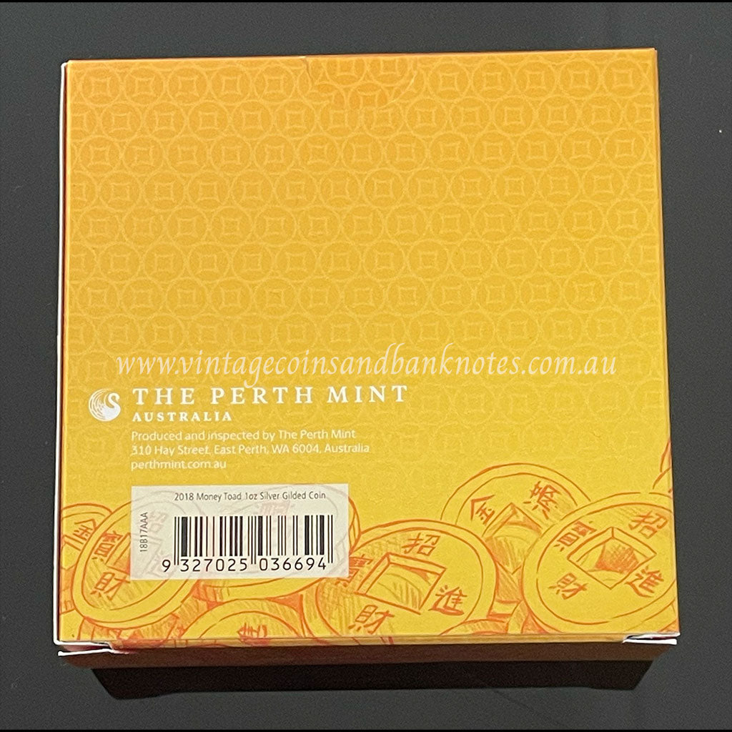 2018 $1 Money Toad 1 oz Silver Gilded in 24 ct Gold Tuvalu Proof Coin