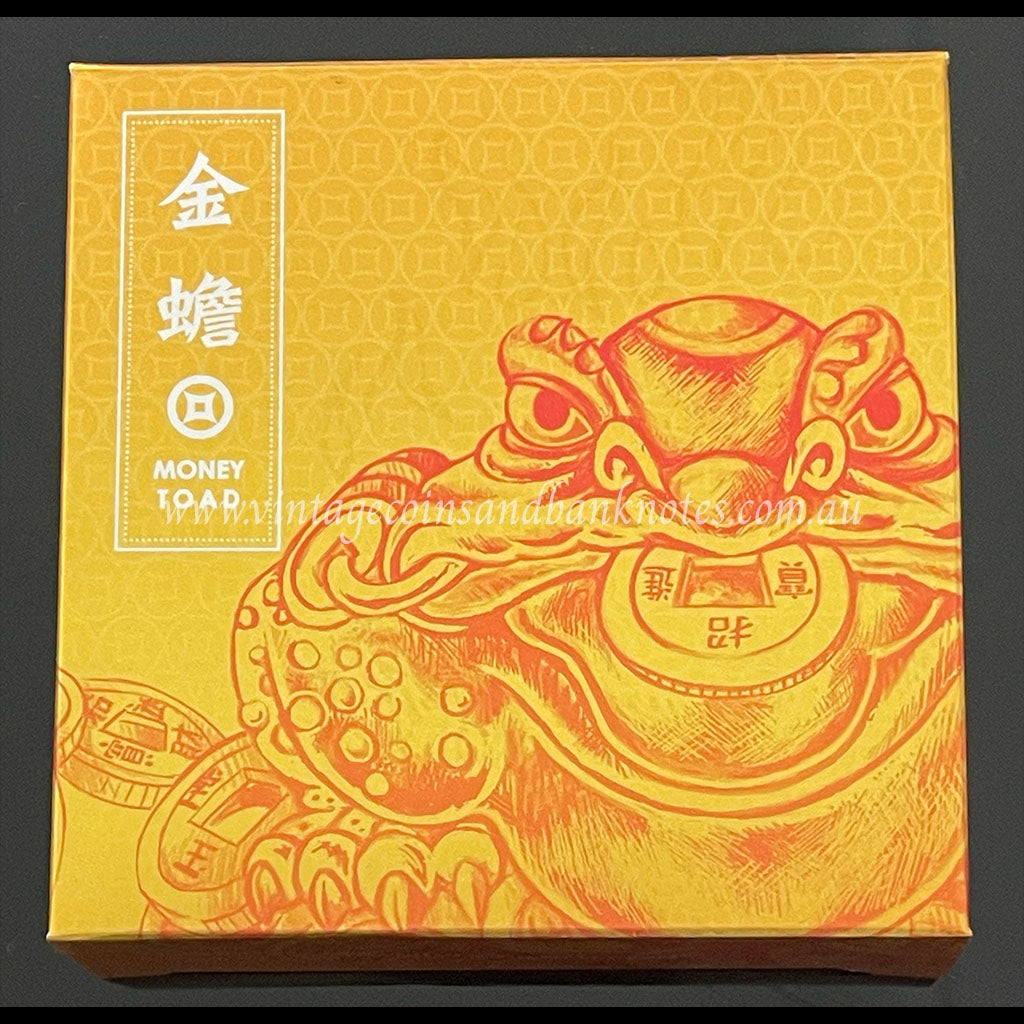 2018 $1 Money Toad 1 oz Silver Gilded in 24 ct Gold Tuvalu Proof Coin