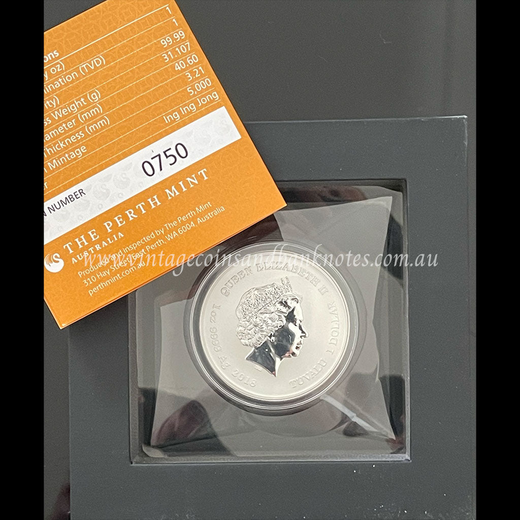 2018 $1 Money Toad 1 oz Silver Gilded in 24 ct Gold Tuvalu Proof Coin