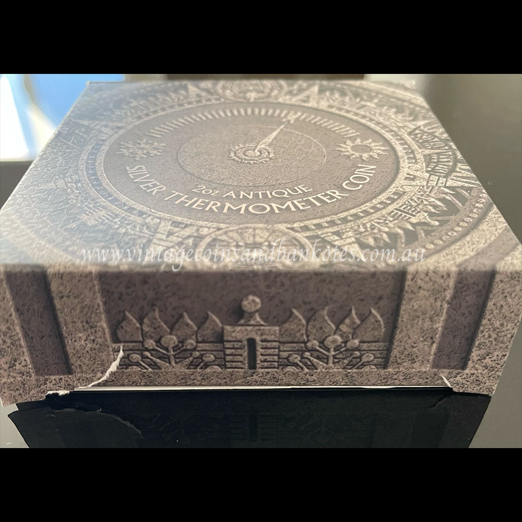 2018 $2 2 oz Antique Silver Thermometer Tuvalu Proof Coin