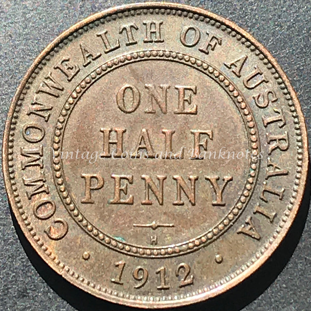 1912H Half Penny George V UNC