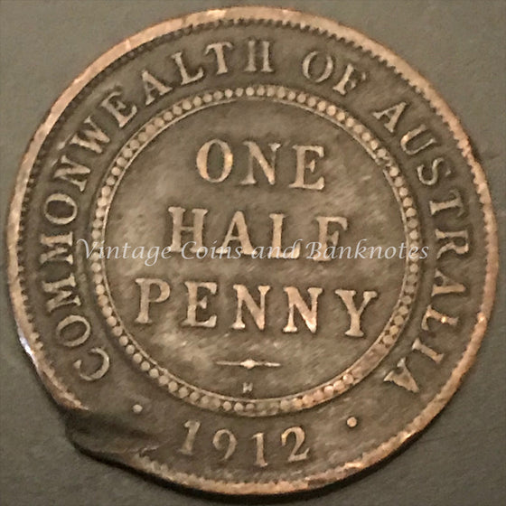 1912H Half Penny George V FINE