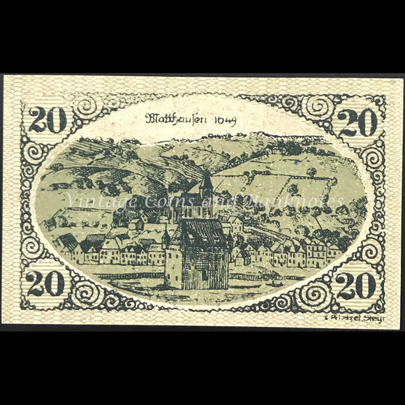 Austria ND (1914-18) 20 Heller - Mauthausen Notgeld UNC