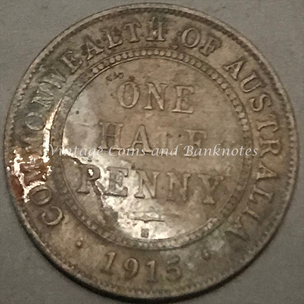 1915H Half Penny George V FINE Key Date VERY RARE