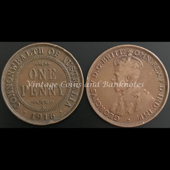 1916 Penny George V gFINE/aVF