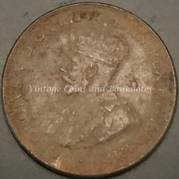1917C Half Penny George V VG