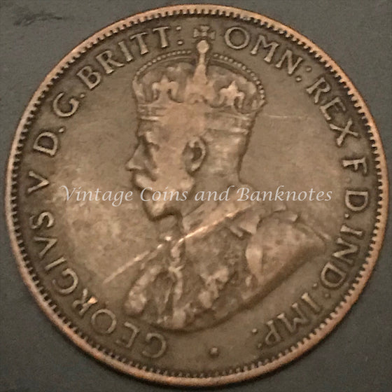 1918C Half Penny George V gFINE