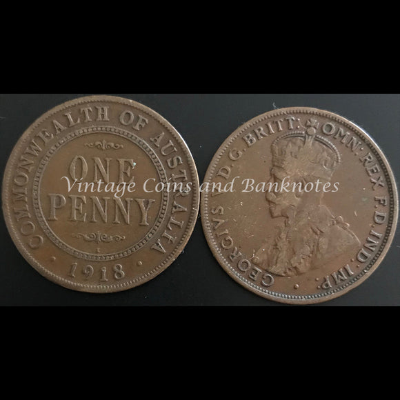 1918C Penny George V aVF