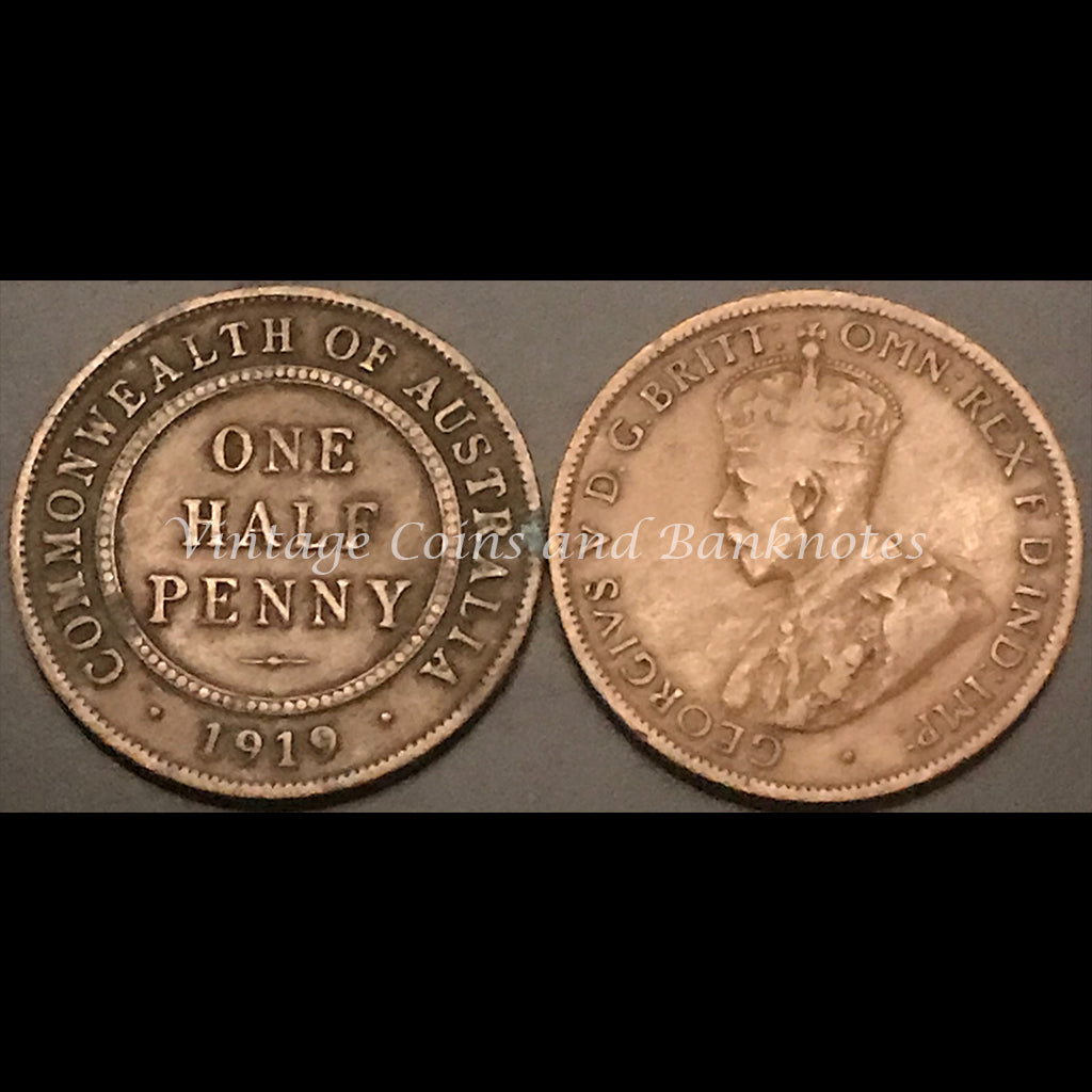 1919S Half Penny George V FINE