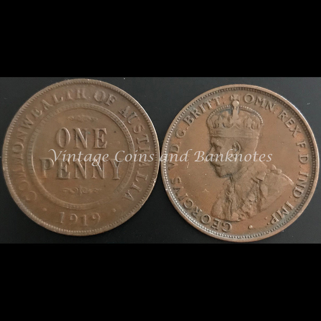 1919M.u/scroll Penny George V VF