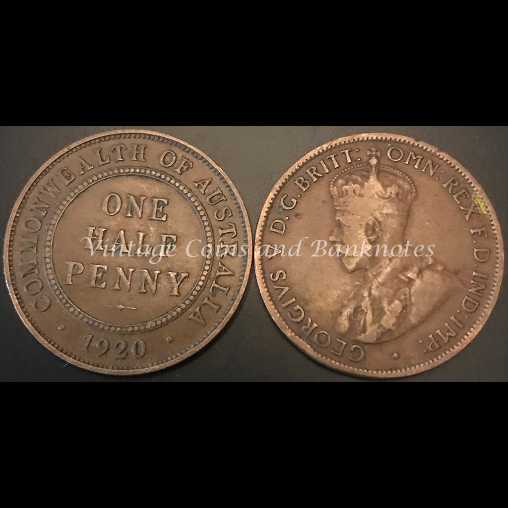 1920S Half Penny George V gFINE