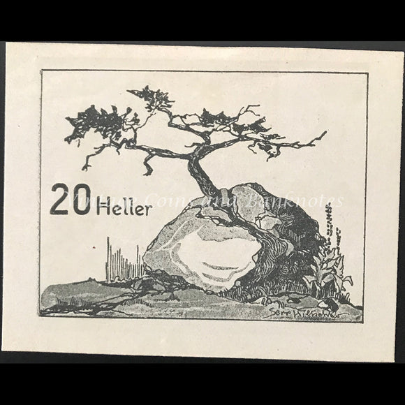 Austria 1920 20 Heller - Praegarten Notgeld UNC