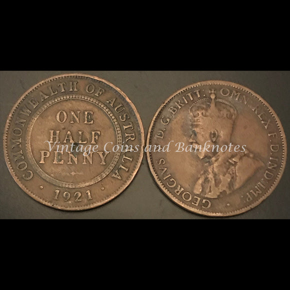 1921S Half Penny George V FINE