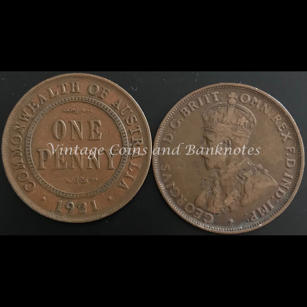 1921 Penny George V aVF