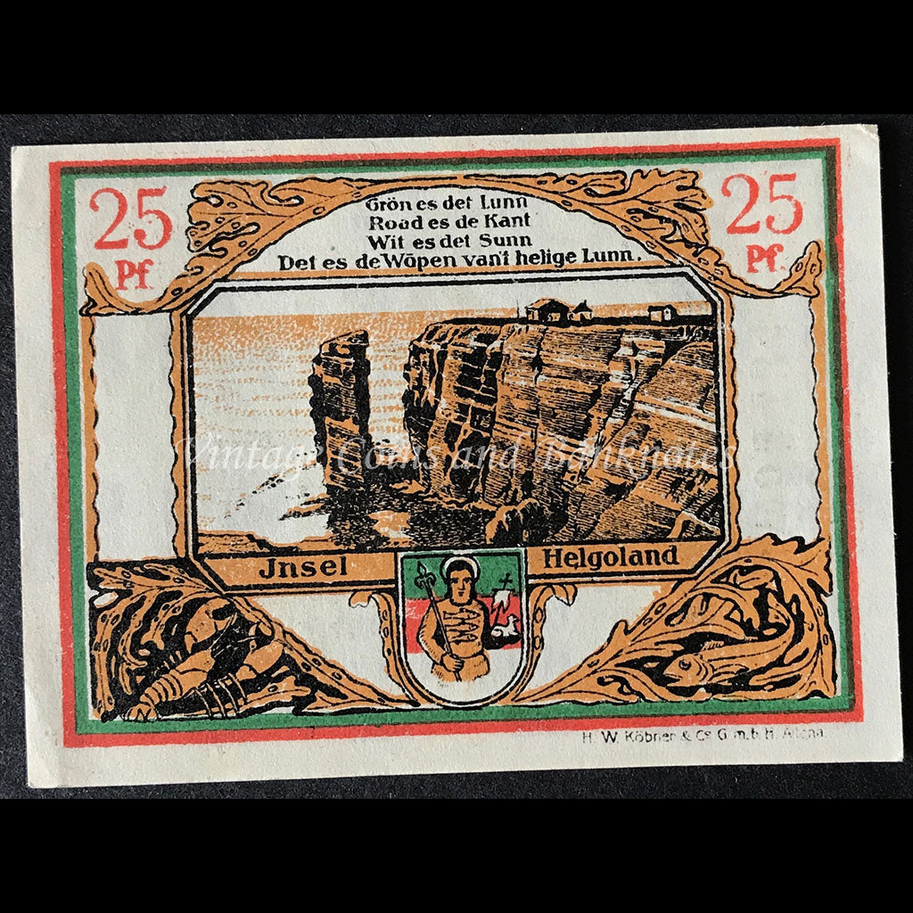 Germany 1921 25 Pfennig - Helgoland Notgeld