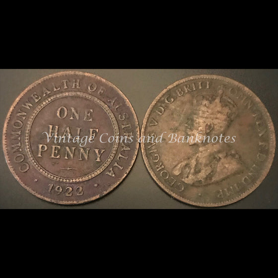 1922S Half Penny George V FINE