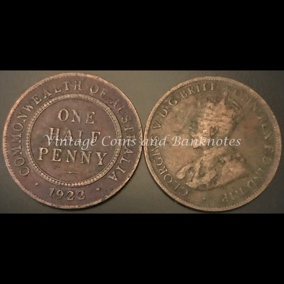 1922S Half Penny George V FINE