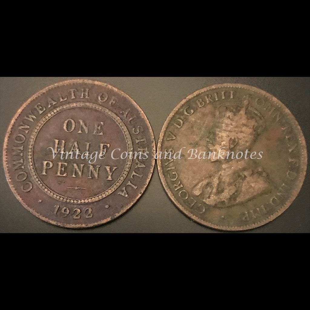 1922S Half Penny George V FINE