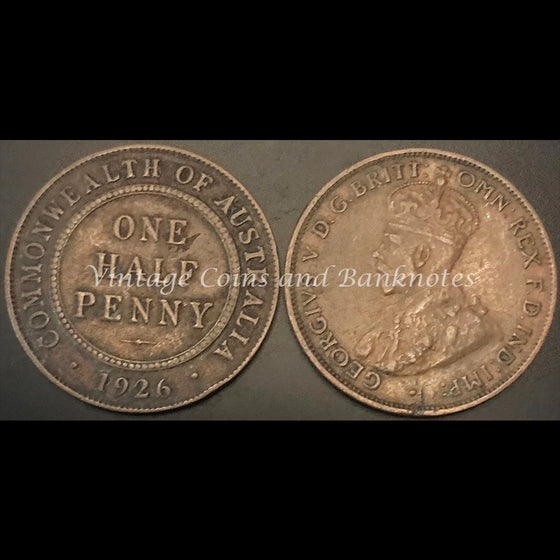 1926MS Half Penny George V gFINE