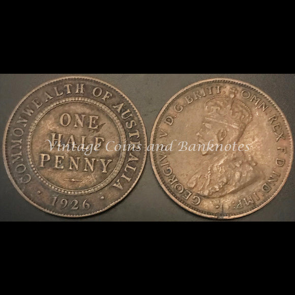 1926MS Half Penny George V gFINE