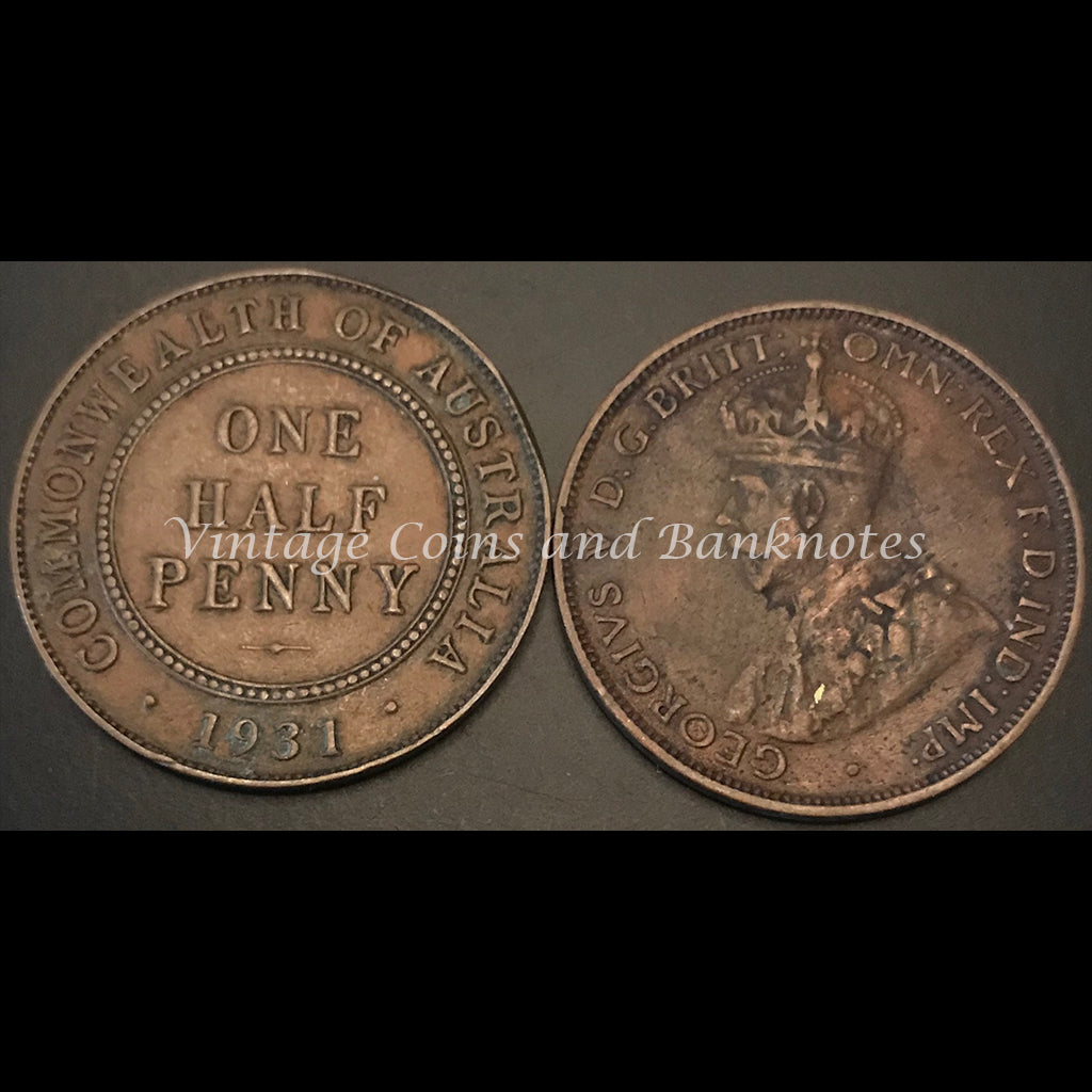 1931M Half Penny George V gFINE+