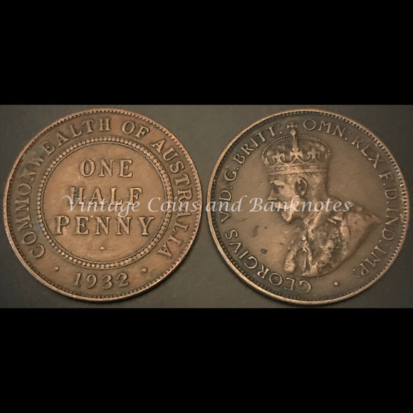 1932M Half Penny George V gFINE
