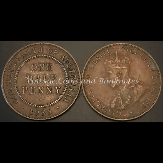 1936M Half Penny George V VF