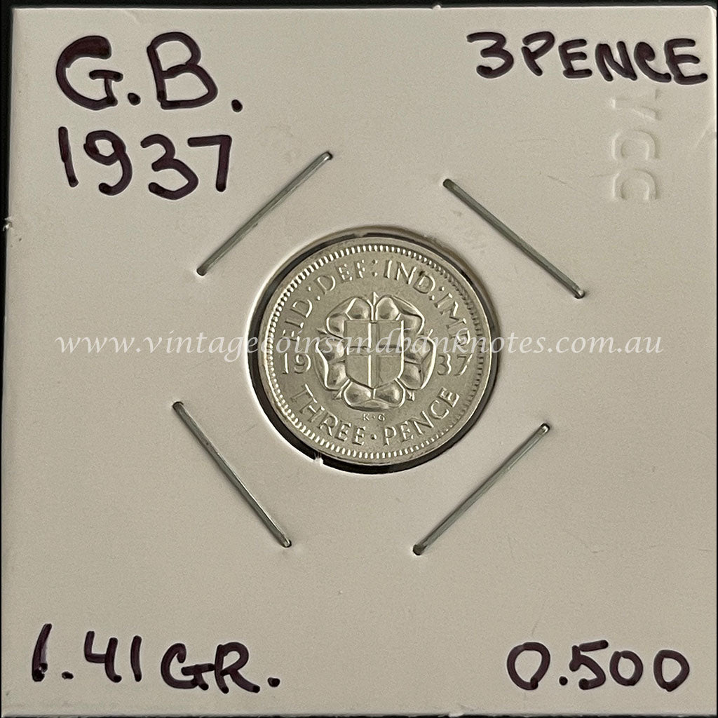 1937 British Threepence King George VI UNC