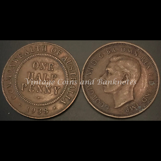 1938M Half Penny George VI VF
