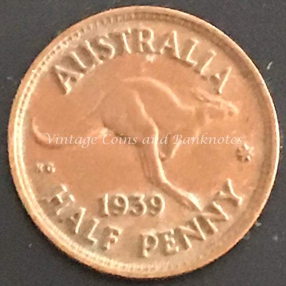 1939M Half Penny George VI Kangaroo VF Key Date Coin