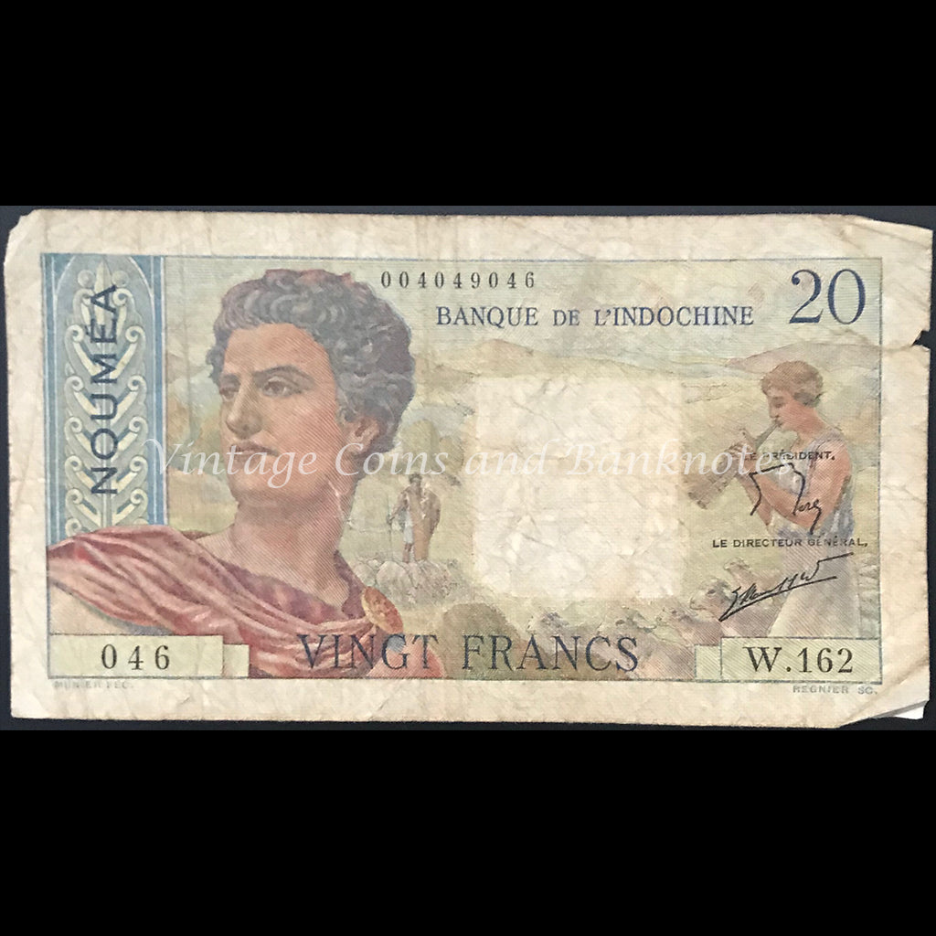 New Caledonia (New Hebrides) ND (1941-45) 20 Francs VG