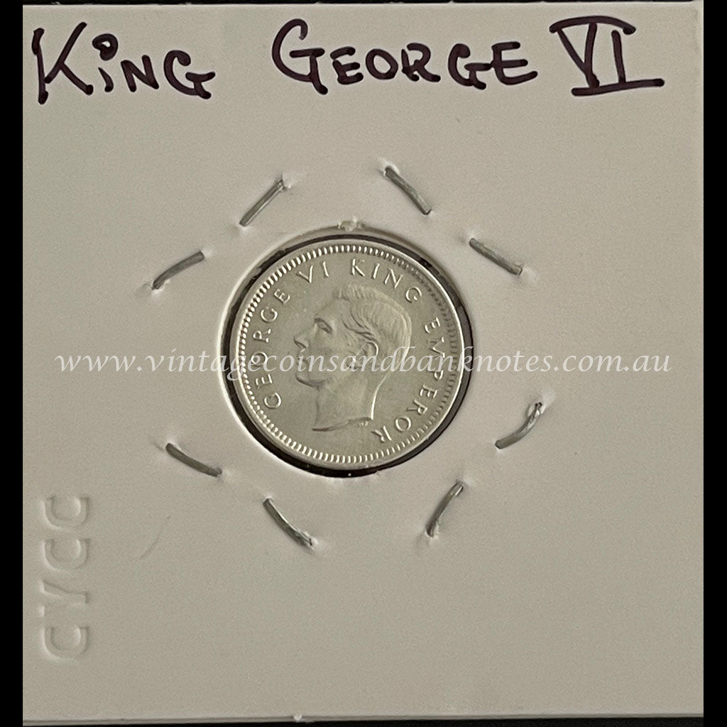 1942 New Zealand Threepence King George VI UNC