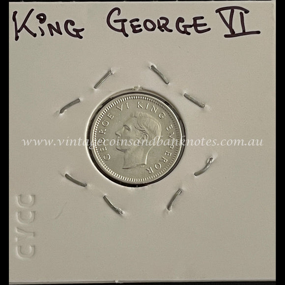 1942 New Zealand Threepence King George VI UNC