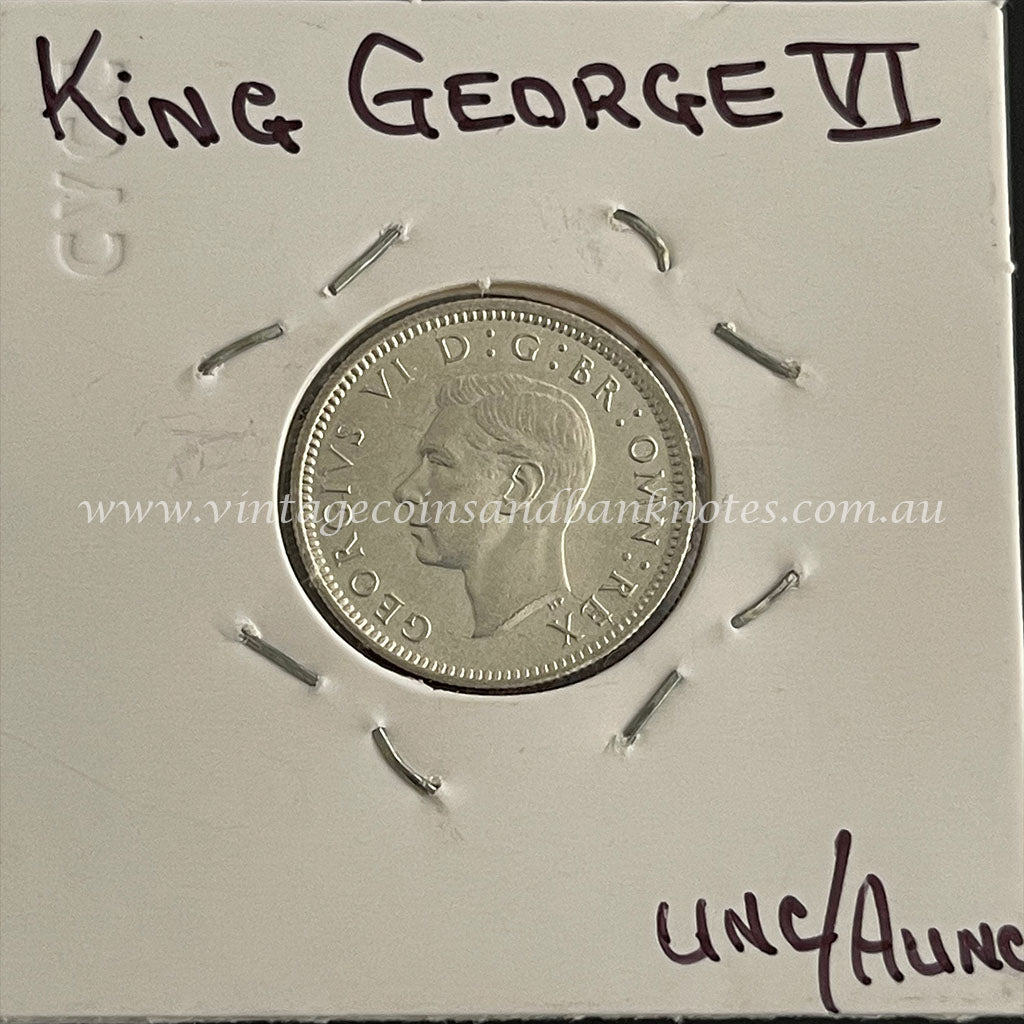 1943 British Sixpence King George VI aUNC/UNC