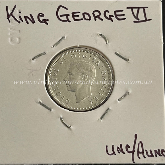 1943 British Sixpence King George VI aUNC/UNC