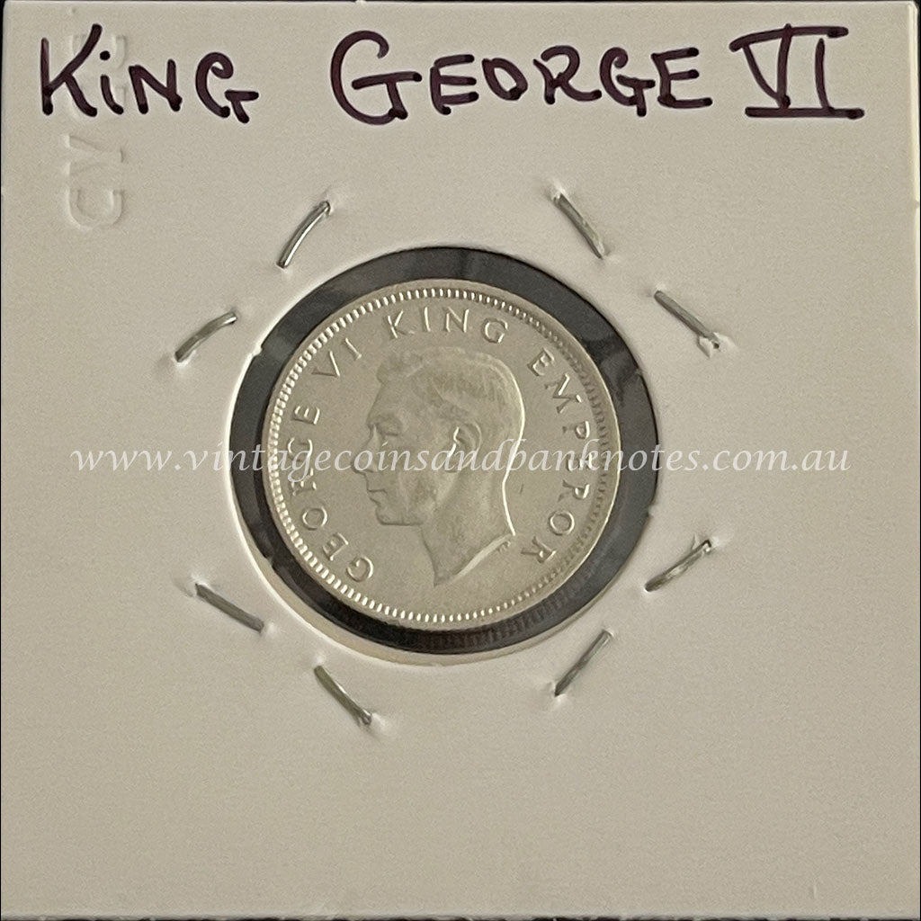 1943 New Zealand Sixpence King George VI EF