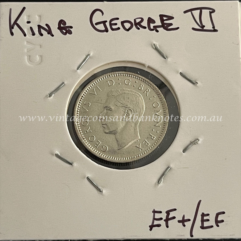 1945 British Sixpence King George VI gEF+