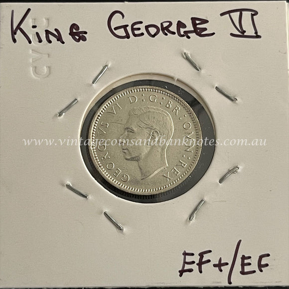 1945 British Sixpence King George VI gEF+