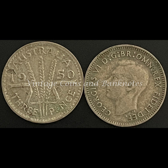 1950 M Threepence George VI FINE