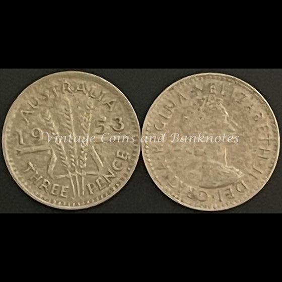 1953 M Threepence QEII FINE