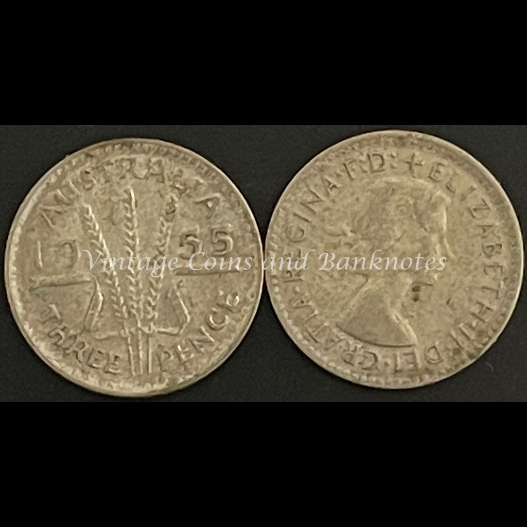 1955 M Threepence QEII FINE