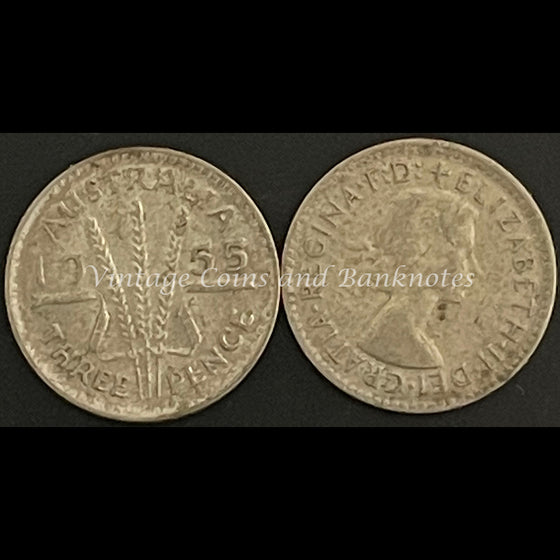 1955 M Threepence QEII FINE