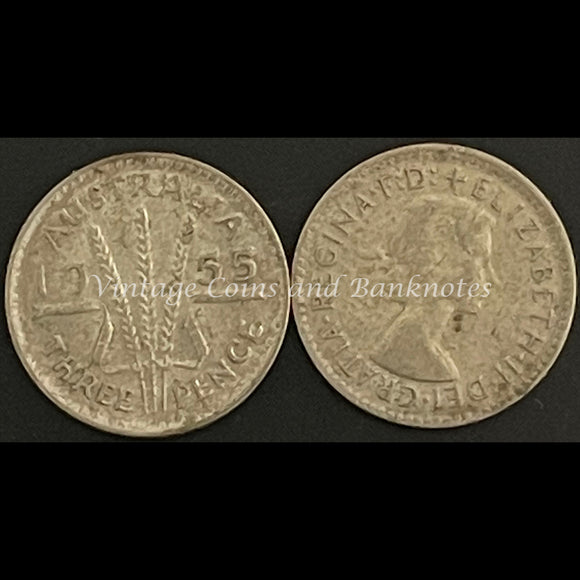 1955 M Threepence QEII FINE