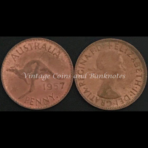 1957 P Y. Penny QEII aUNC