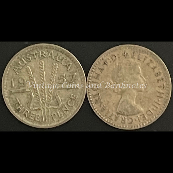 1957 M Threepence QEII FINE