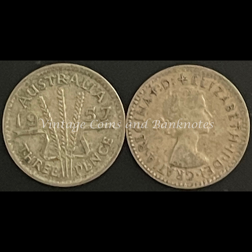 1957 M Threepence QEII FINE